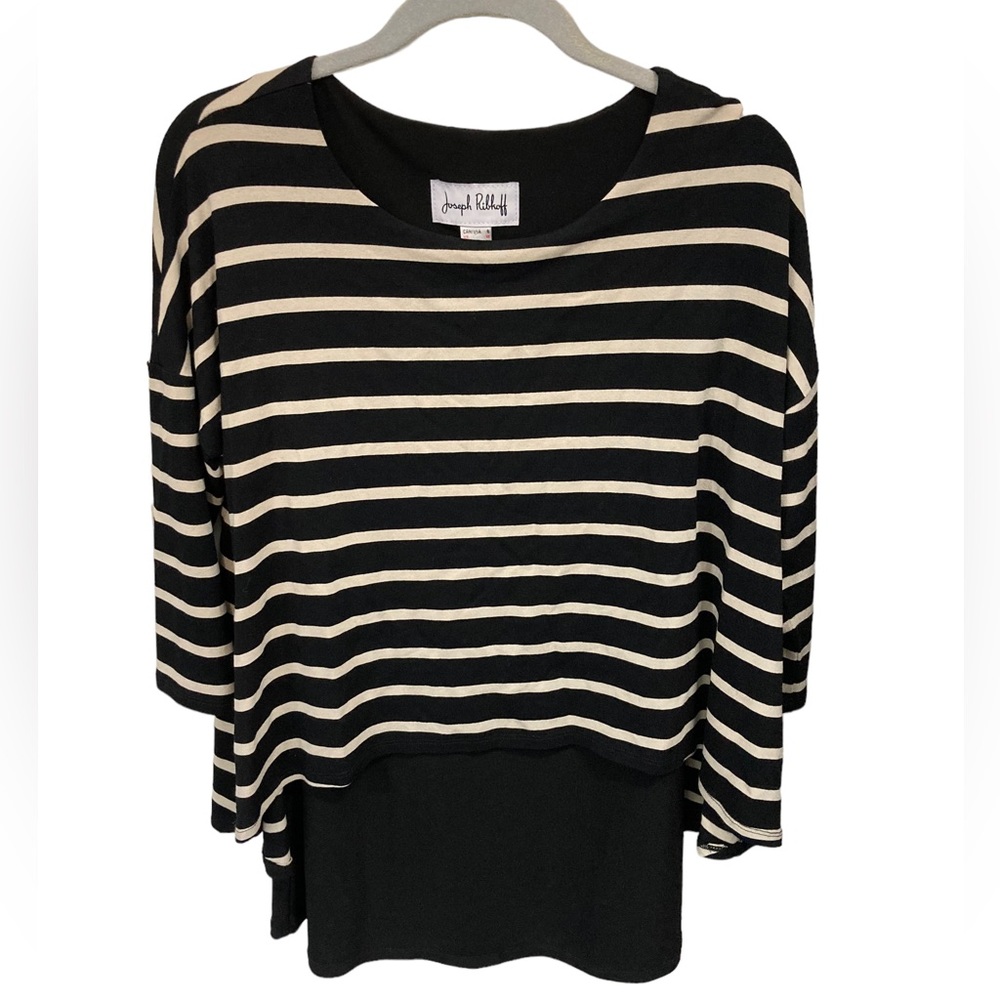 Joseph Ribkoff‎ Striped Tunic Black/Beige Size 8 NEW.